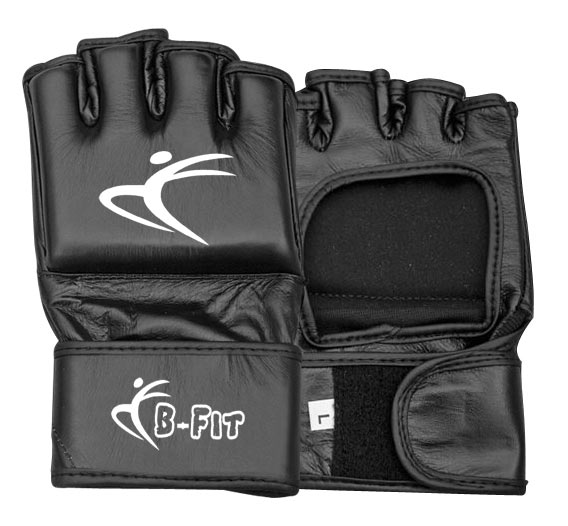 Black Color MMA Grappling Gloves, Cowhide Leather. BF-3521-G