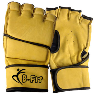Yellow Color With Black Timming MMA Grappling Gloves. BF-3522-G