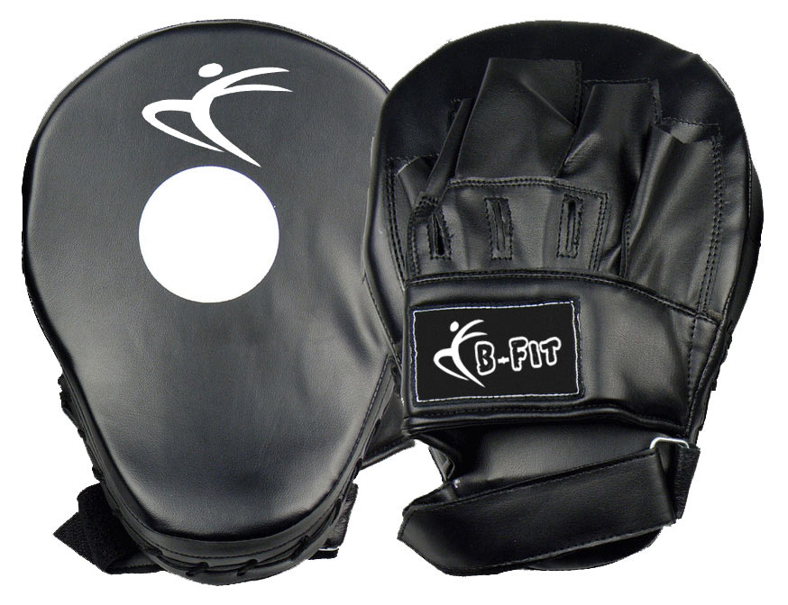 Black Boxing Focus Pad Curved / Boxing Punching Mitts. BF-3560-N